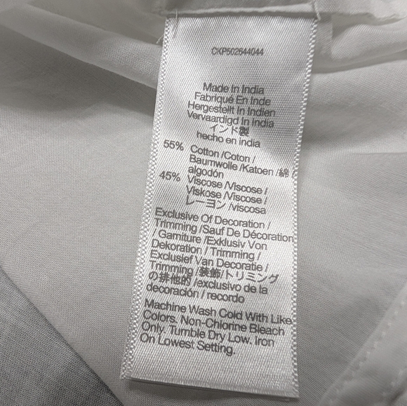 Madewell White Pintucked Ruffled V-Neck Puff-Sleeve Button Front Top Size Large - Picture 7 of 12